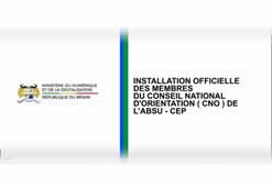 Installation de la deuxième mandature du Conseil National d'Orientation (CNO)/ABSU CEP